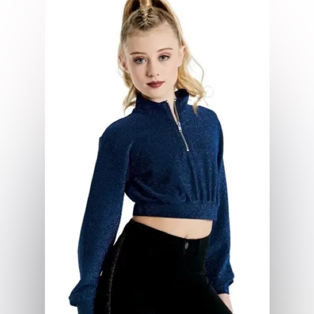 Balera Woven Matallic Crop Pullover AH11237